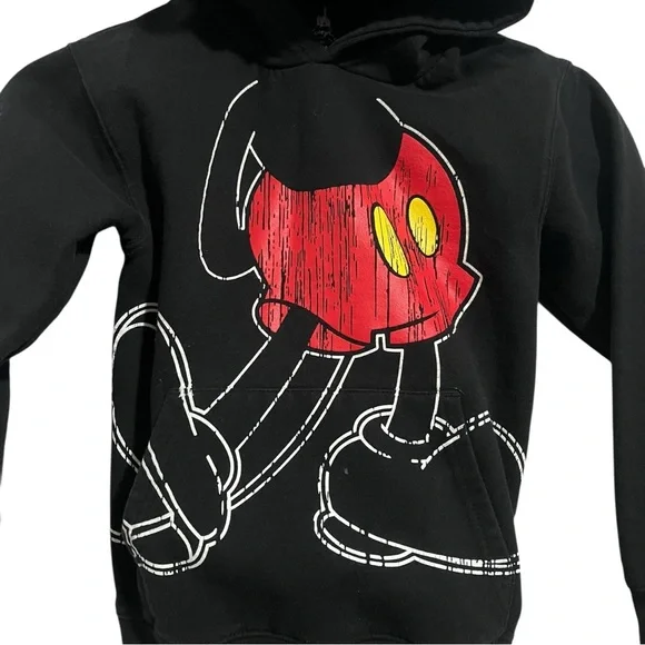 Disney Mickey Mouse Black Pullover Hoodie Sweater with Ears Boys Size M - Picture 2 of 5